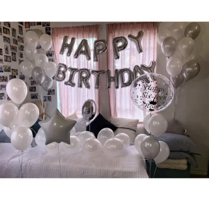 Set aranjament baloane litere Happy Birthday, 13 baloane - imagine 13