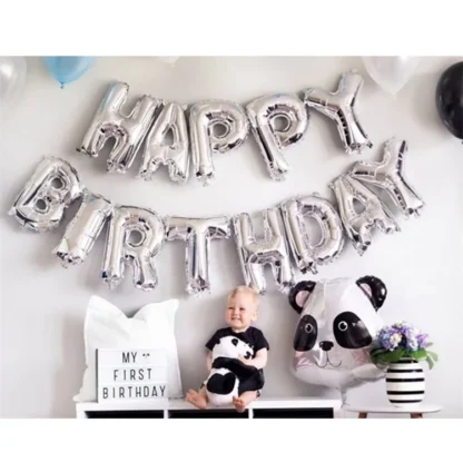 Set aranjament baloane litere Happy Birthday, 13 baloane - imagine 14
