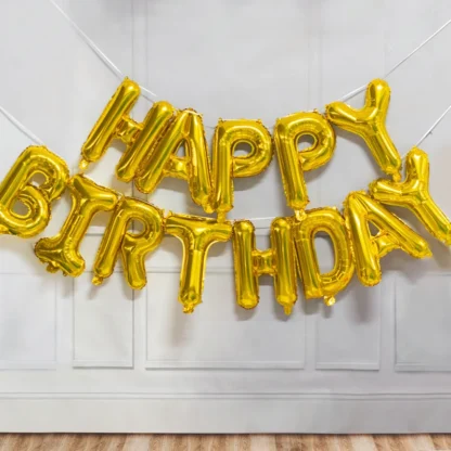 Set aranjament baloane litere Happy Birthday, 13 baloane - imagine 11
