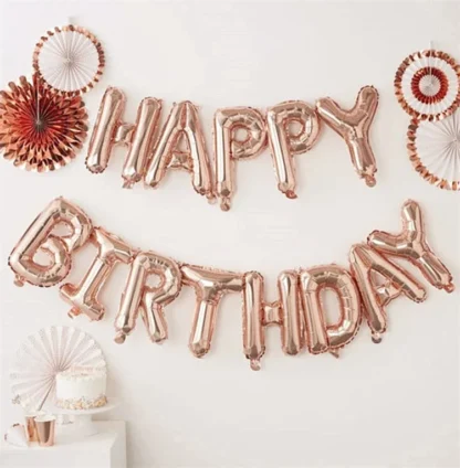 Set aranjament baloane litere Happy Birthday, 13 baloane - imagine 17