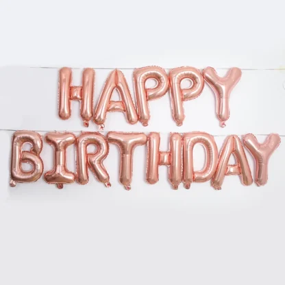 Set aranjament baloane litere Happy Birthday, 13 baloane - imagine 18