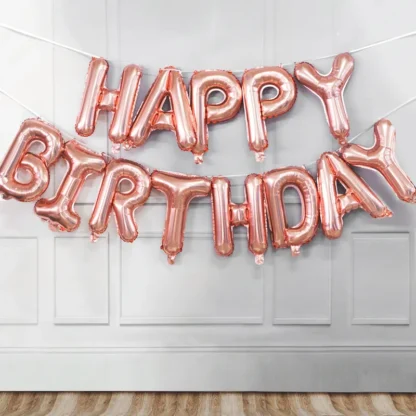 Set aranjament baloane litere Happy Birthday, 13 baloane - imagine 7