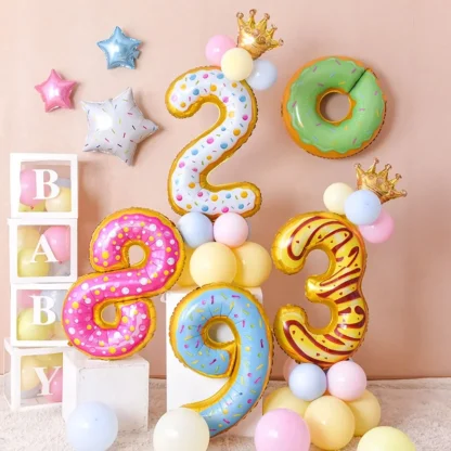 Set aranjamente 5 baloane Sweets Party, Cifra 0 - imagine 4