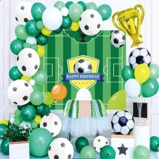 Arcada 51 baloane folie si latex cu Banner tematica Fotbal