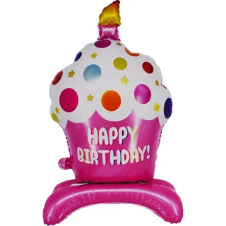 Balon folie Prajitura cu mesaj Happy Birthday, 51x86cm