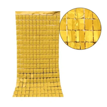 Perdele decorative, model cu patratele, 200 x 100 cm - imagine 2