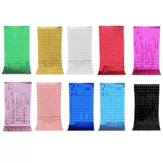 Perdele decorative, model cu patratele, 200 x 100 cm
