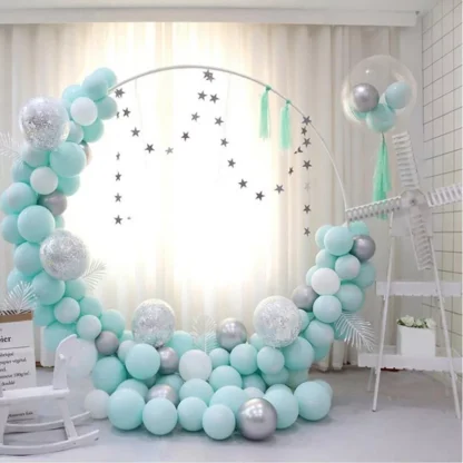 Arcada baloane in nuante de baby blue si argintiu