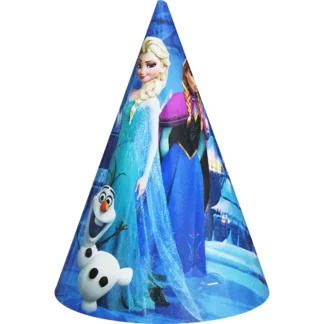 Set Coifuri Petrecere Copii cu Anna, Elsa si Olaf din Frozen, Albastru (6 coifuri)