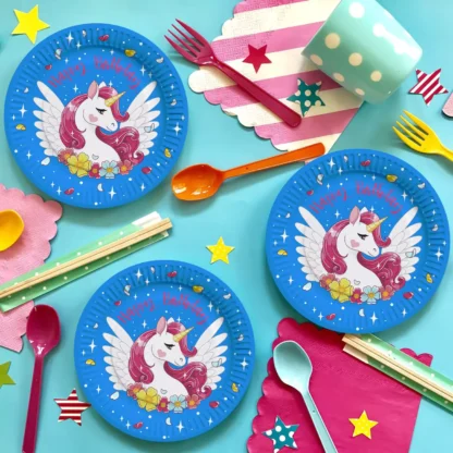 Set 10 farfurii Unicorn, model 3 - imagine 2