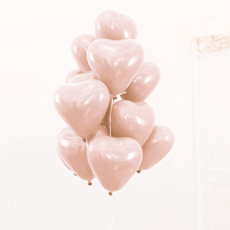 Baloane latex in forma de inimioara, Somon Macaron, 30 cm, 6 buc.