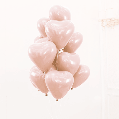 Baloane latex in forma de inimioara, Somon Macaron, 30 cm, 6 buc.