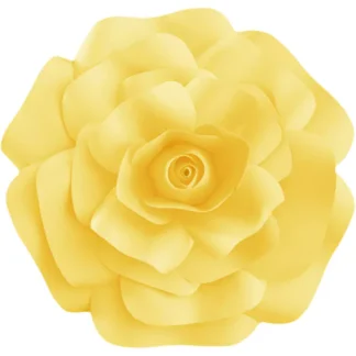Floare artificiala decorativa, model Trandafir Galben, 30 cm