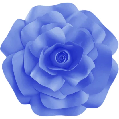 Floare artificiala decorativa, model Trandafir Albastru, 30 cm