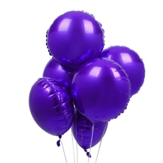 Balon folie fara imprimeu, Mov, rotund, de 45 cm
