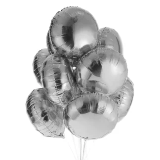 Balon folie fara imprimeu, Argintiu, rotund, de 45 cm