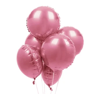 Balon folie fara imprimeu, Roz, rotund, de 45 cm