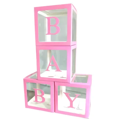 Set 4 cutii culoare roz, Baby