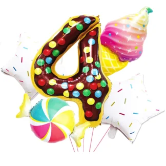 Set aranjamente 5 baloane Sweets Party, Cifra 4