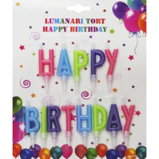 Set lumanari Happy Birthday multicolore