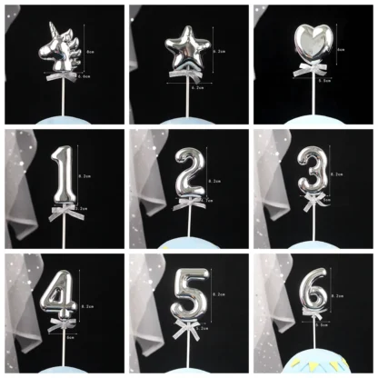 Topper cifra argintie 20 cm - imagine 2