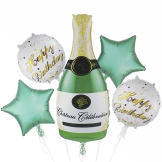 Set 5 baloane folie cu figurina Sticla Sampanie