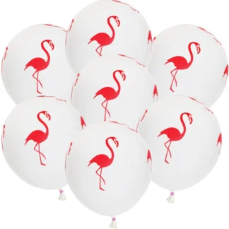 Set 10 baloane latex Flamingo, alb, 30 cm