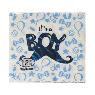 Set 12 servetele It's a Boy 33 x 33 cm