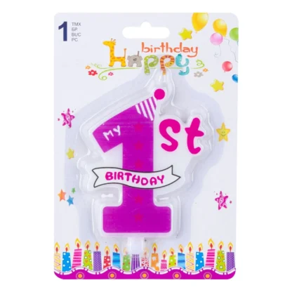 Lumanare My 1st birthday roz - imagine 2