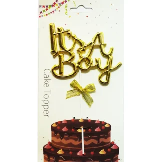 Topper tort It's a Boy, auriu 18 cm
