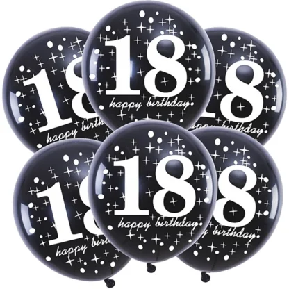 Set 6 baloane latex cu 18 ani, 30 cm