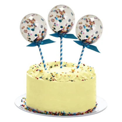 Set topper tort - 3 baloane confetti - imagine 2