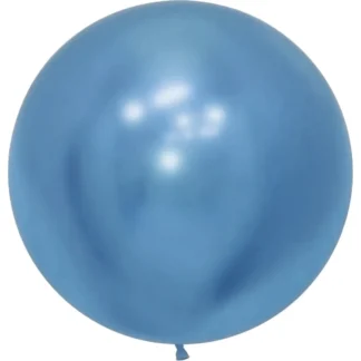 Balon latex Jumbo Albastru Cromat, rotund, 90 cm, cod culoare #108