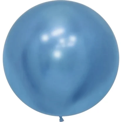 Balon latex Jumbo Albastru Cromat, rotund, 90 cm, cod culoare #108