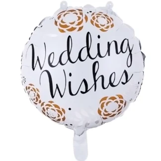 Balon folie Wedding Wishes, rotund, 45 cm