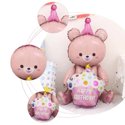 Balon folie figurina Ursulet cu briosa, 97 cm - imagine 3