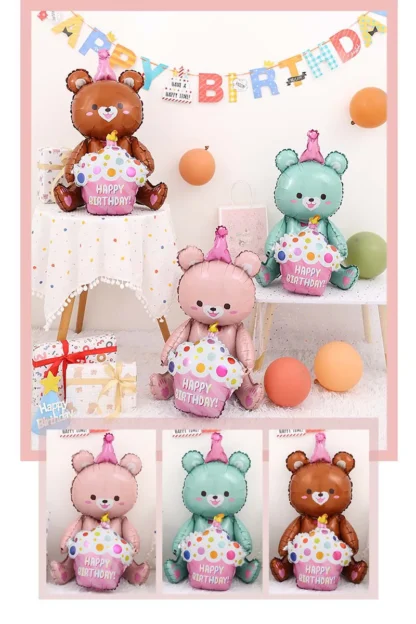 Balon folie figurina Ursulet cu briosa, 97 cm - imagine 4