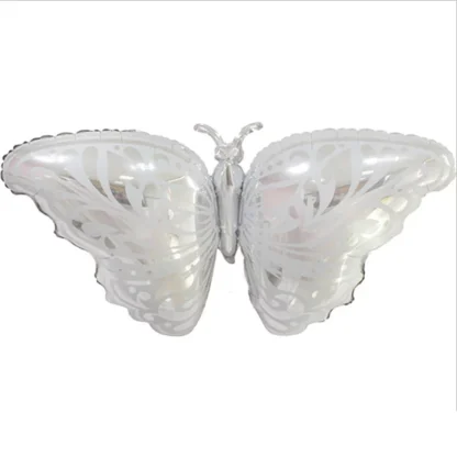 Balon folie figurina Fluturas argintiu, 108 cm