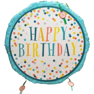 Pinata Happy Birthday cu bulinute dimensiune 45 cm