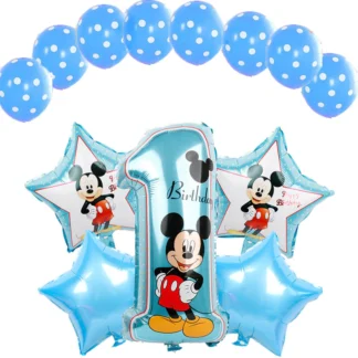 Set aranjament 13 baloane cu cifra 1 Mickey