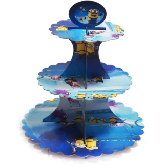 Suport etajat pentru prajituri, model cu Minions
