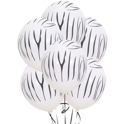 Set 10 baloane latex, model Zebra, 30 cm
