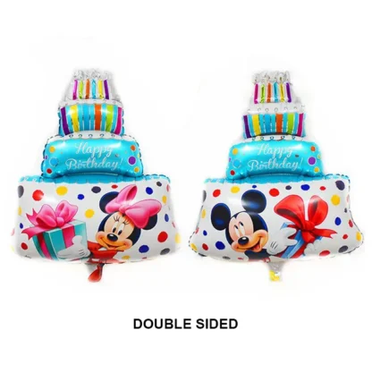 Baloane in forma de tort cu Minnie si Mickey Mouse, 45 cm - imagine 2