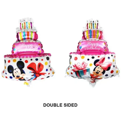 Baloane in forma de tort cu Minnie si Mickey Mouse, 45 cm - imagine 3