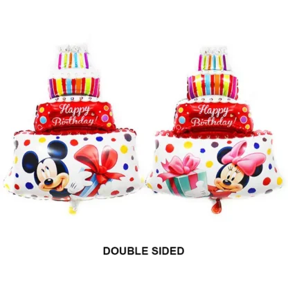 Baloane in forma de tort cu Minnie si Mickey Mouse, 45 cm - imagine 4