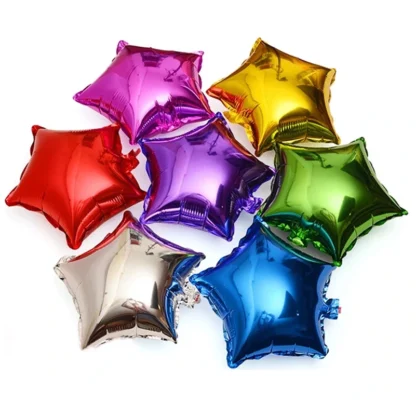 Baloane folie in forma de stea, cromate, 45 cm