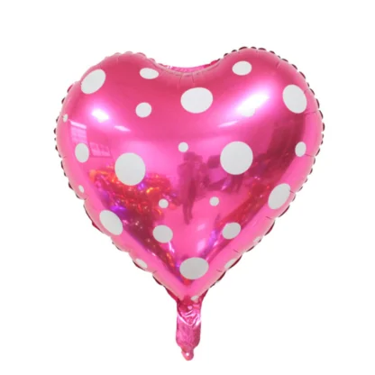 Baloane in forma de inimioara cu buline, 45 cm - imagine 2