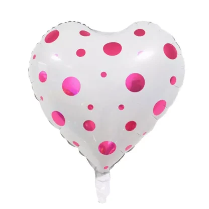Baloane in forma de inimioara cu buline, 45 cm - imagine 3