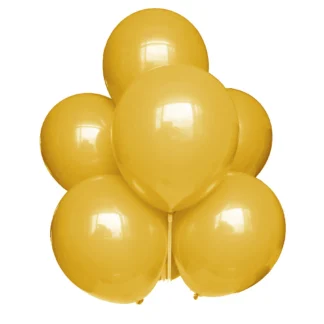 Set 10 baloane latex, Galben de Aur, 25 cm, cod culoare #023