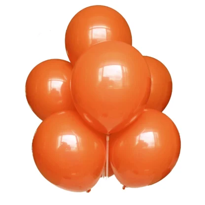 Set 10 baloane latex, Portocaliu Inchis, 25 cm, cod culoare #018